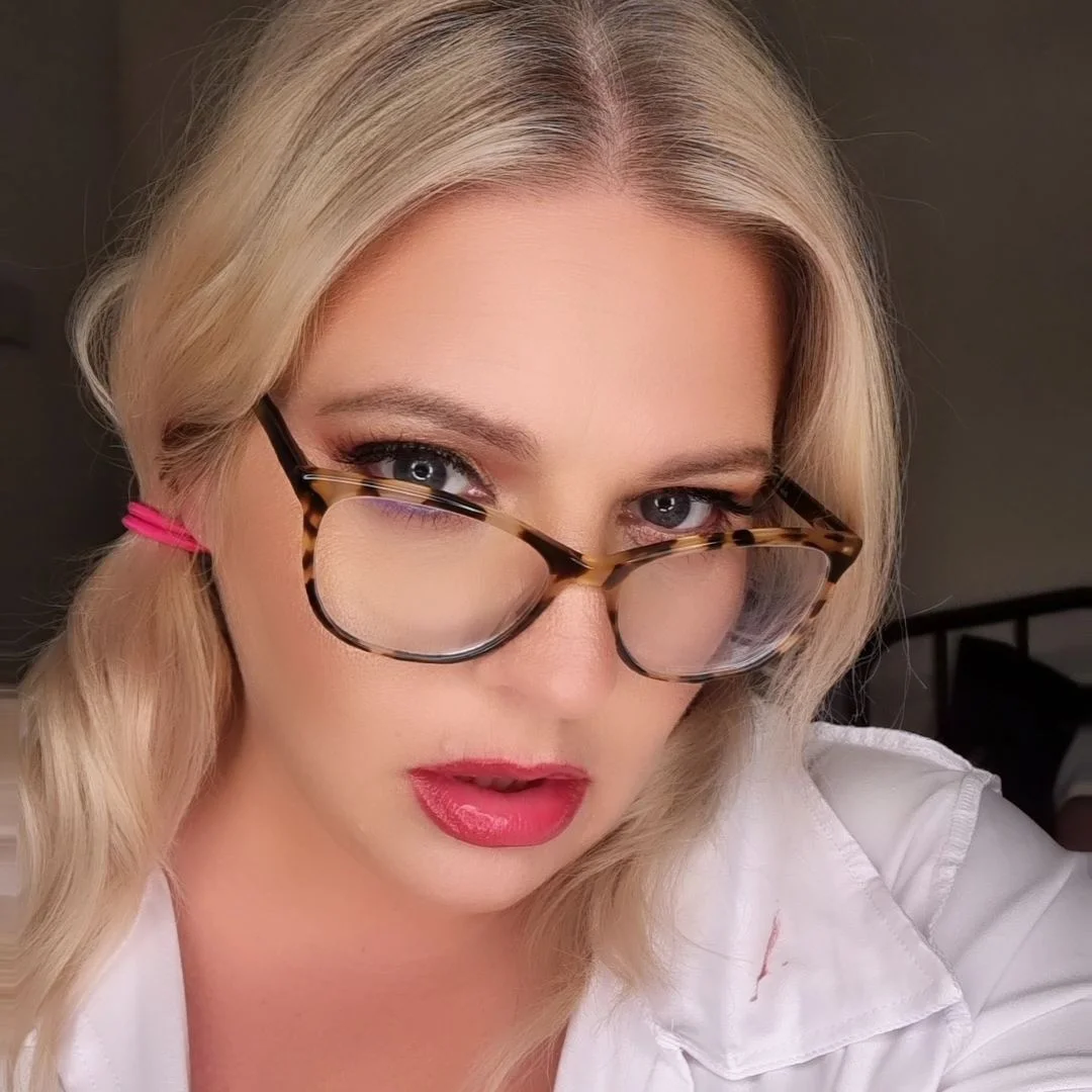 Hexy Bunnie wearing glasses